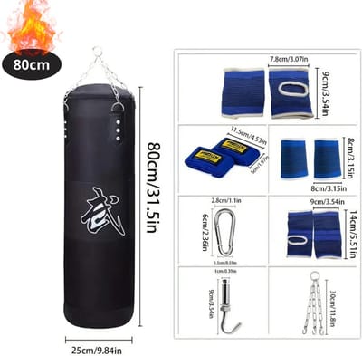 Nivard Bokszak - Bokspaal - Bokszak Ophangsysteem - Volwassenen - Kickboks Zak - Stootzak - Punching Bag - Boxzak - Sport - (Niet Gevuld) - 80cm - Zwart