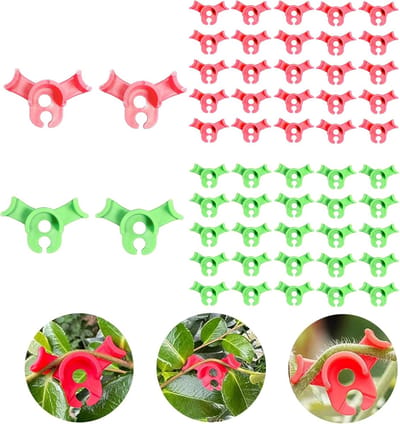 Famanu – Plantenclip voor klimplanten - stevige tuinclip voor ondersteuning van stengels en ranken - herbruikbaar - groen