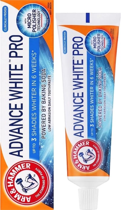 A&H Advance White Pro - tandpasta tegen verkleuring met zuiveringszout - kenmerken: 75 ml
