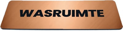 Deurbordje Brons/Koper-look met tekst wasruimte - Formaat 150 x 50 mm x 1,6 mm - Zelfklevend | Luxe uitstraling | Geborstelde Koper/Brons toplaag | Gratis Verzending | Decoporta