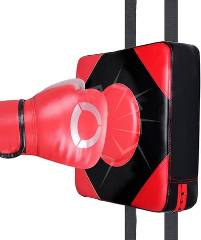 Boksdoel Wandmontage - Stootkussen Boksen - Thuis Cardiotraining - Stil En Geluidsabsorberend - 30x30x10cm - Rood