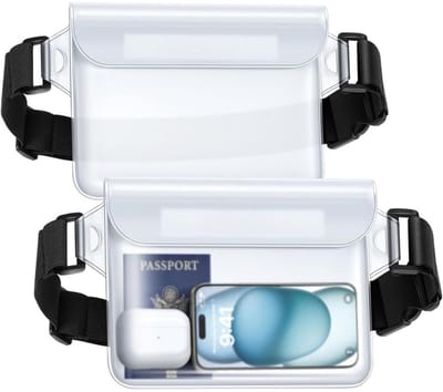 Famanu – Universele waterdichte taille dry bag - transparante heuptas met verstelbare riem - ideaal voor strand - zwemmen - varen en kajakken - geschikt tot 22 cm
