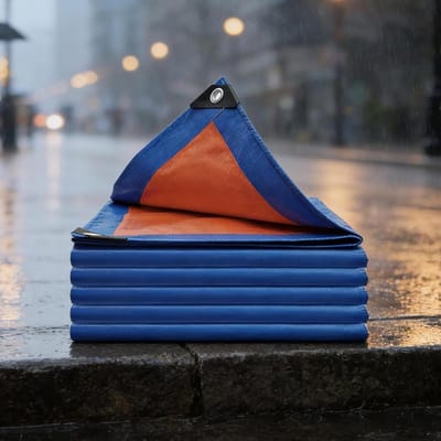 Zeildoek Zwaar Uitgevoerd - Afdekzeil Waterdicht - Bescherming Buiten - Versterkte Randen Ogen - 3x3m - Blauw