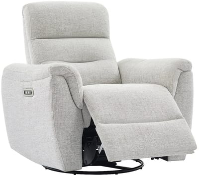 Vente-unique Elektrische relaxfauteuil in lichtgrijze gestructureerde stof - BREVIO