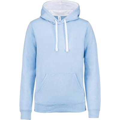Kariban Hooded sweater met contrasterde capuchon K446 - Tropical Blue / White - 4XL