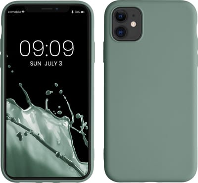 kwmobile telefoonhoesje geschikt voor Apple iPhone 11 - Hoesje voor smartphone - Back cover in Regenwashed groen