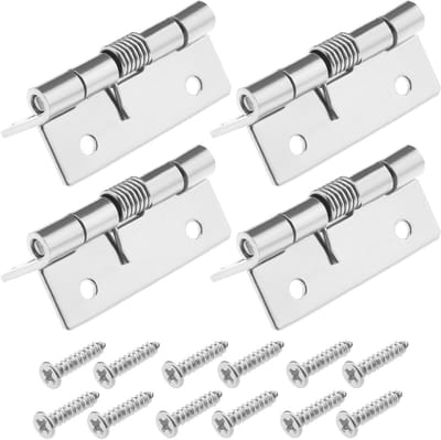 Dailygoods- Veerscharnier 4 stuks - Roestvrij Staal 304 - Zelfsluitend - Automatisch Sluitscharnier - Duurzaam - Afmetingen 50 x 36 x 1,5 mm - Deurscharnier