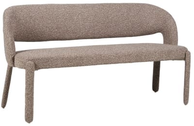 Bronx71® Eetkamerbank June bruin bouclé 160 cm - eettafelbank - eetbank