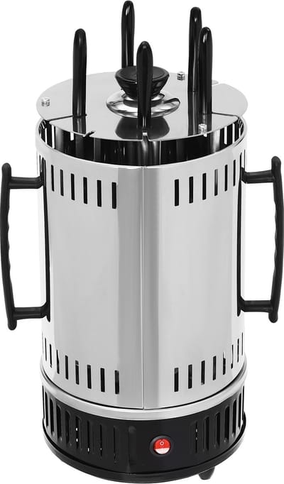 Verticale Elektrische Grill Voor Kebab Gyros Shashlik Met 5 Vorken 1000W 400-500℃ Dönergrill Voor Thuis