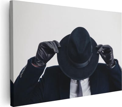 Artaza Canvas Schilderij Maffia - 30x20 cm - Klein - Wanddecoratie Godfather - Muurdecoratie Mancave - Kamer Accessoires Man