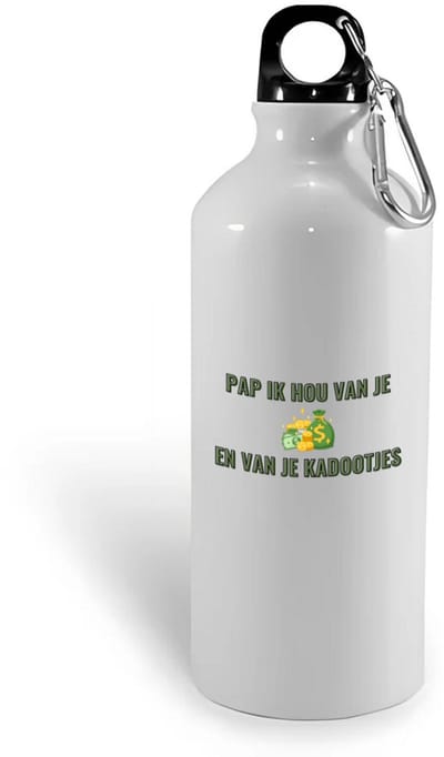 Hacebo® - pap ik hou van je en van je kadootjes waterfles - Papa - vader met veel geld - vader cadeautjes - vaderdag - verjaardagscadeau - verjaardag - cadeau - geschenk - kado - gift - vader artikelen - water fles - 400ML