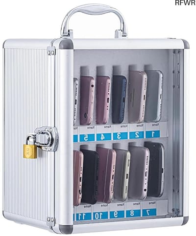 RFWR® Mobiele Telefoonkluis met Veilig Slot voor School en Kantoor - Roestvrijstalen Telefoonopslag voor Meerdere Apparaten