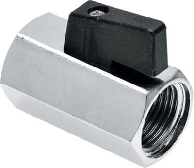 Bonfix Minikogelkraan met zwarte knop binnendraad 1/4inch x 1/4inch