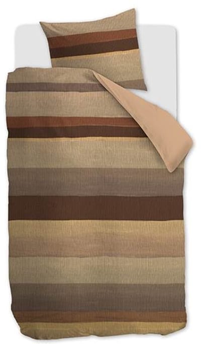 Snoozing Argy Dekbedovertrek - Eenpersoons - 140x200/220 cm - Brown