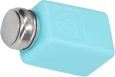 ESD Veilige 200ML Druk Dispenser Fles voor Alcohol en Water - Antistatische Vierkante Fles met RVS Deksel en Antispat Functie