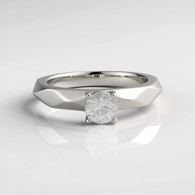 Cavill - Zilveren Ring met 0,678 ct Cambodjaanse Zirkoon - 925 Sterling Zilver - Minimalistische Elegante Ring met Rond Slijpsel - Tijdloos Design