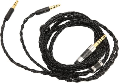 Verzilverde 8-aderige Gebalanceerde Oortelefoonkabelvervanging - 4,4 Mm Naar Dubbel 3,5 Mm - Compatibel met MDR Z7 Z1R Teloon D7100 D7200 D600 D9200 T1 T5 - Hoogwaardige audiokabel