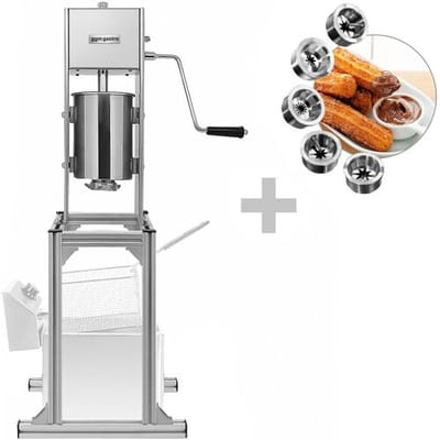 GGM Gastro Churro-Maschine - 5 Liter - inkl. Untergestell & 5 Churro-Aufsätze Zilver