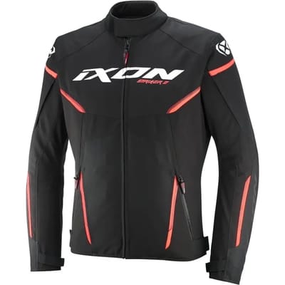 Ixon Striker 2 Zwart Wit Rood Waterdichte Textiele Motorjas - Jas