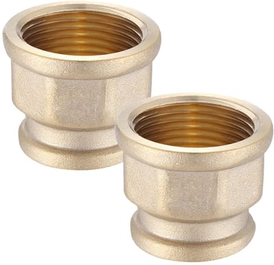 Dailygoods- Verloopmof 1 inch x 1/2 inch - 2 Stuks - Messing - Sanitaire Verbindingen - Drinkwater - Controleer Afmetingen - Reduceermof