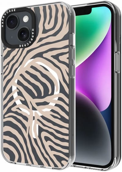 HappyCase Joy Hoesje | Geschikt voor Apple iPhone 17e/16e/14/13 | Compatibel met MagSafe | Back Cover | Bloemen | Safari Tiger Print