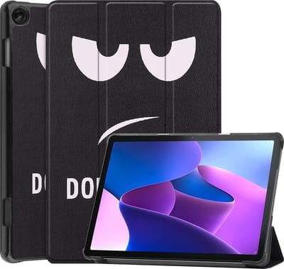 Hoesje - Geschikt voor Lenovo Tab M10 (3e / 3rd generatie) - Dun & Stevig - Hardcover Book Case - Trifold Bookcase Hoes - Hard Cover - Tablethoes - Don't Touch Me