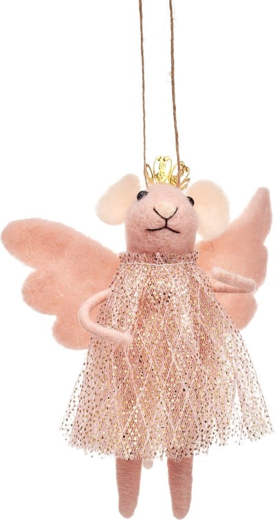 Roze muis prinses vilten kersthanger - Sass & Belle