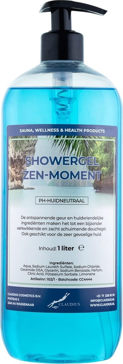 Claudius Douchegel Zen Moment 1 liter - met gratis pomp - Showergel