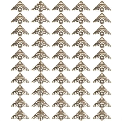 Hoekbeschermers 50 Stuks Vintage voor Meubels, Desk, Sieradenbox, Cadeaubox en Fotoalbum - 3,0 x 2,2 inch (Antiek Brons)