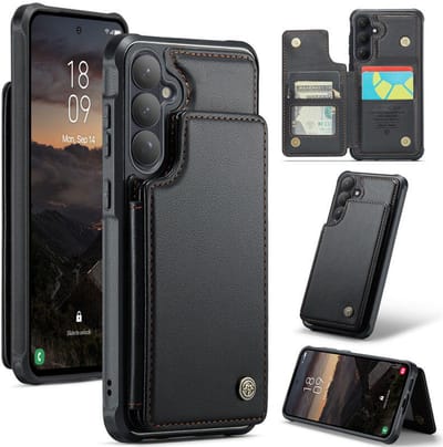 Luxe Portemonnee Backcover met Anti-RFID kaarthouders voor Galaxy S26+ _ Zwart