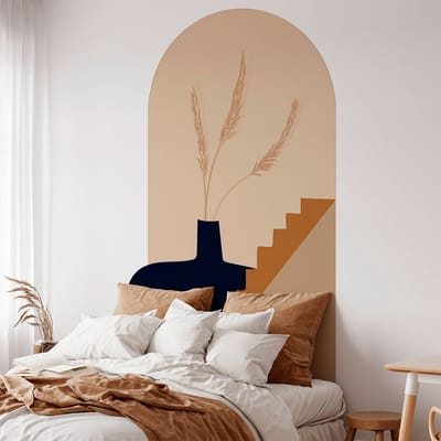 Vooraf gelijmd vliesbehang met gigantische muurschilderingen - REUZENVAASBOOG - 100x60cm