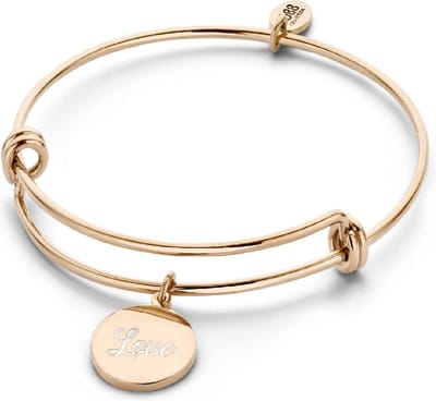 CO88 Collection Beloved 8CB-90176 Stalen Armband met Hangers - Love - One-size - Rosékleurig