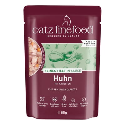 Voordeelpakket: 32x 85g catz finefood Fijn Filet Kip met Wortel Nat kattenvoer