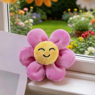 8cm Zonnebloem Borstbloem Zacht Pluche Speelgoed Lachende Kleurrijke Bloemen Gevuld Gesimuleerde Bloem Broche Lente Cadeaus Voor Vrienden 8cm green