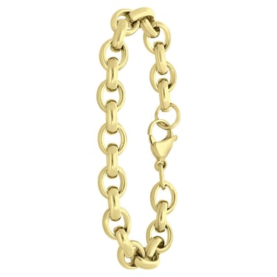 Lucardi Dames Plated armband Valerie - Staal - Armband - Cadeau - 20 cm - Goudkleurig