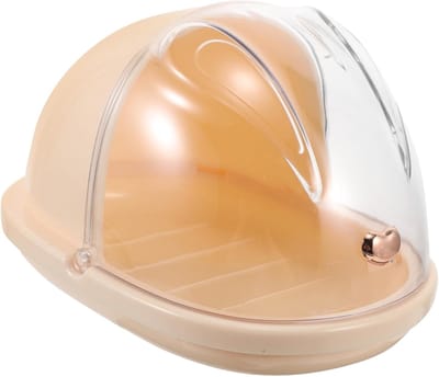 Make-up Spons Houder - Beauty Organizer - Make-up Opbergen - Met Deksel - 15 x 10.5 cm - Beige