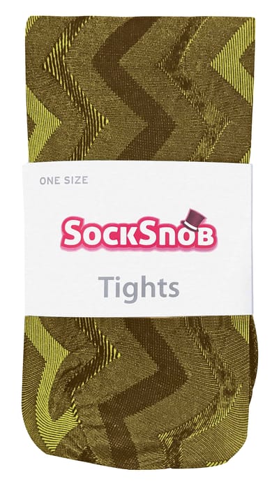 Sock Snob Dames80 denier ondoorzichtig patroon panty's - Geel Weven