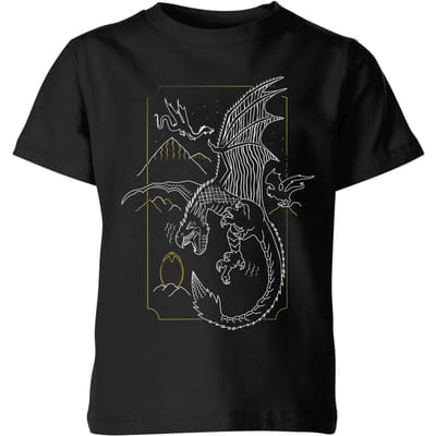 Harry Potter Hungarian Horntail Dragon kinder t-shirt - Zwart - 98/104 (3-4 jaar)