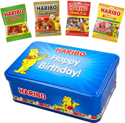 Haribo Happy Heroes candy collection box - "Happy Birthday! - verjaardagscadeau - snoepcadeau - 350g