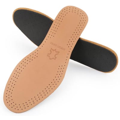 Volledig Kalfshuid Ademend Zweetabsorberend Latex Binnenzool voor Mannen Vrouwen Verdikte Schokabsorberende Leer Schoen Binnenzool Zomer Casual 45-46 black