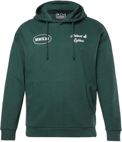STHUGE - Heren - Hoodie trui met capuchon prints - Donkergroen - Maat 3XL