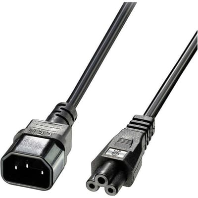 LINDY Stroom Netkabel [1x Apparaatstekker, male C14 - 1x Apparaatbus C5] 3.00 m Zwart