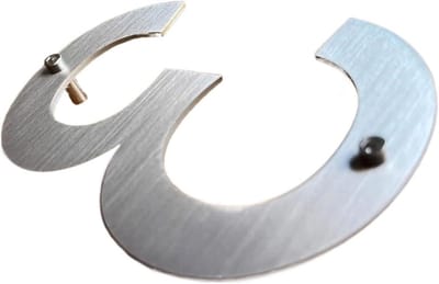 Huisnummer 5 - Buitenbordje Adres - Huis Identificatie - Zwevend Effect Mogelijk - 15 cm Hoog - Zilver