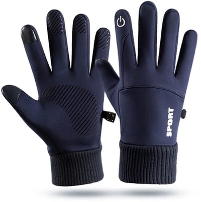 Handschoenen - Fiets Handschoenen - Handschoenen heren - Handschoenen winter - Sneeuw Ski Handschoenen - Touchscreen Antislip Handschoenen - Touchscreen - Winddicht Waterbestendig Warme Thermische - Voor Hardlopen Fietsen Autorijden Hiken - Blauw
