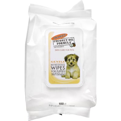 Palmer's for Pets, formule à l'huile de coco avec vitamine E, mouchoir rafraîchissant pour chiens, doux, 100 feuilles white