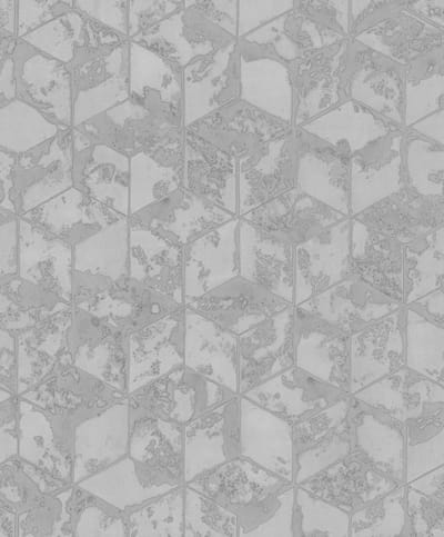 Reflets dessin grijs vierkantjes (vliesbehang, grijs)