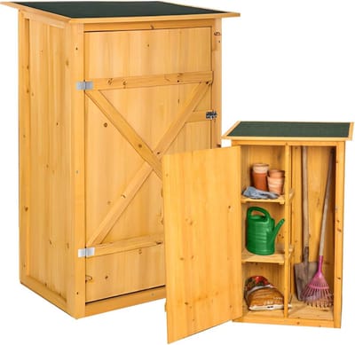 MKSS® Tuinkast Hout - Tuinkist - Tuinkasten voor Buiten - Tuinberging - 75x55x120cm