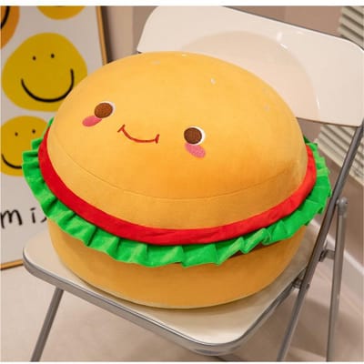 Creatief Hamburger Pluche Speelgoed Zacht Gevuld Kawaii Gewatteerd Kussen Grappig Voedsel Kussen Schattig Burger Brood Pop Verjaardagscadeau Nieuw wit