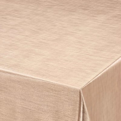 Luxe kerst tafelzeil/tafelkleed bronzen metallic look 140 x 250 cm - Tuintafelkleed - Kerstdiner tafeldecoratie - Kerstdecoratie