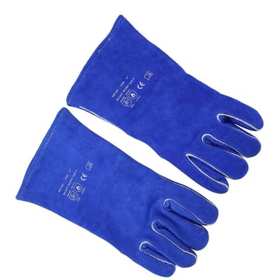 1 Paire Gants de Soudure Résistants à la Chaleur Respirants Protection des Mains pour Barbecue Grillade Cuisine blue